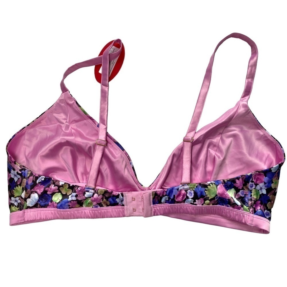 Parade size 3x NWT GANNI Luminous Glow Triangle Bralette GLOW SATIN - Picture 2 of 9